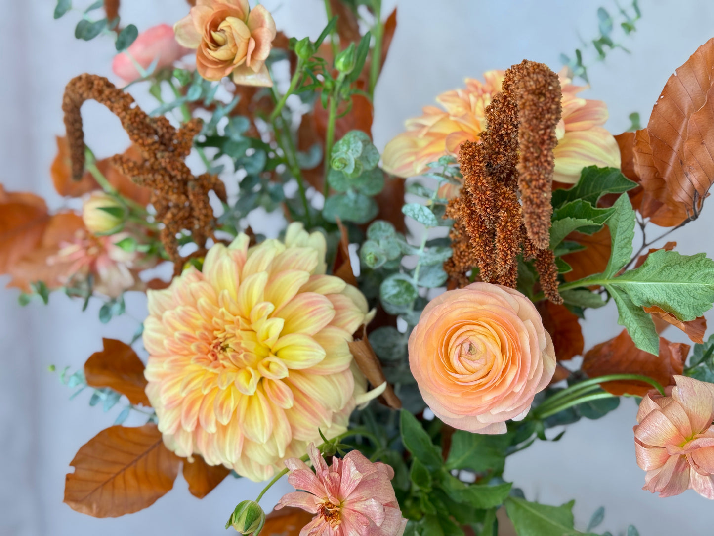 Rum Island - Autumn flowers in clear vase