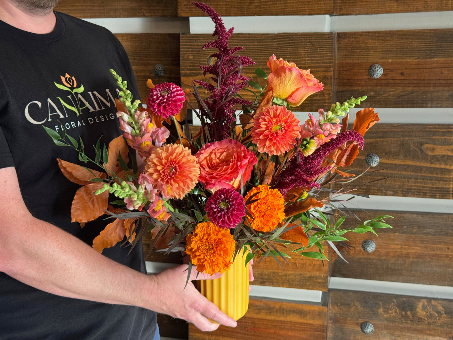 Fireside Glow - Seasonal flower arrangement