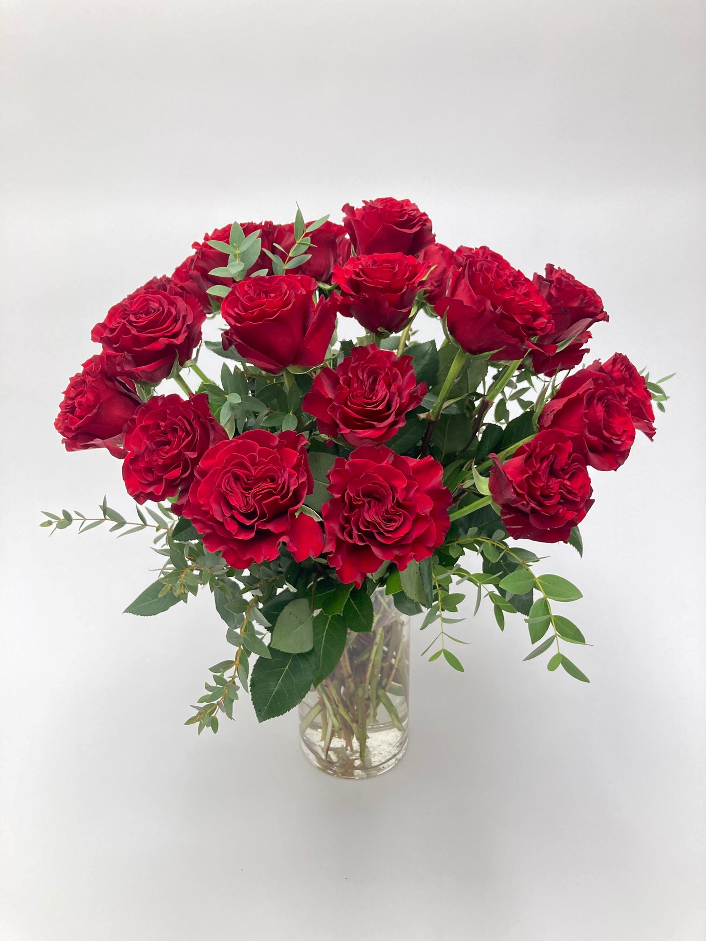 18 Hearts - Red Roses Vase Arrangement