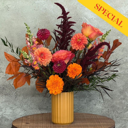 Fireside Glow - Buy these Flowers and GET one greeting card for FREE