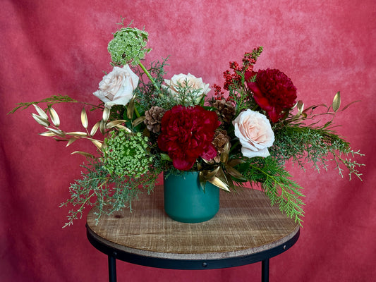 Evergreen & Wine - Christmas Flowers, Peonies & Roses