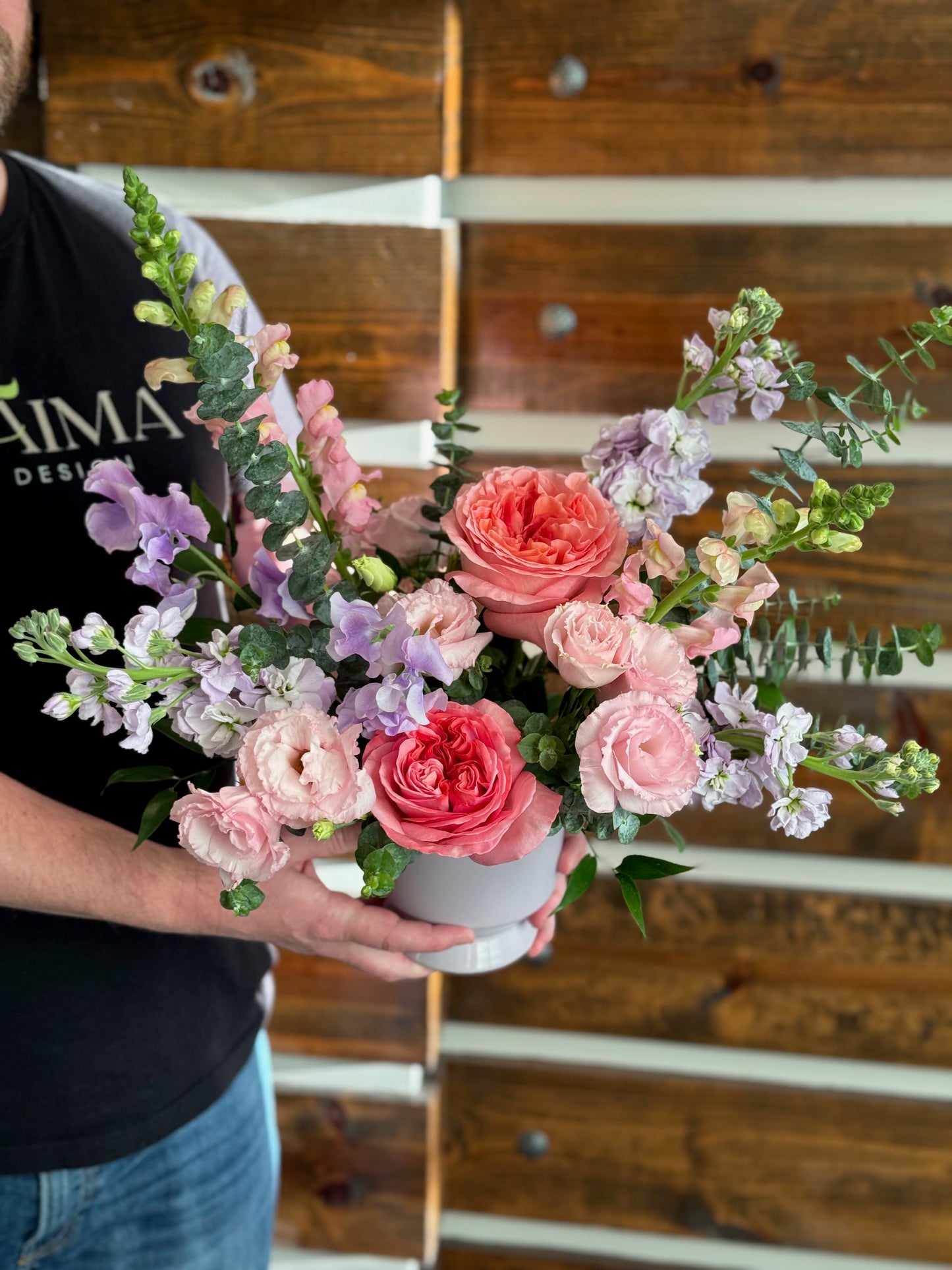 Sweet Amour - Pink and Lavender Flowers in a vase
