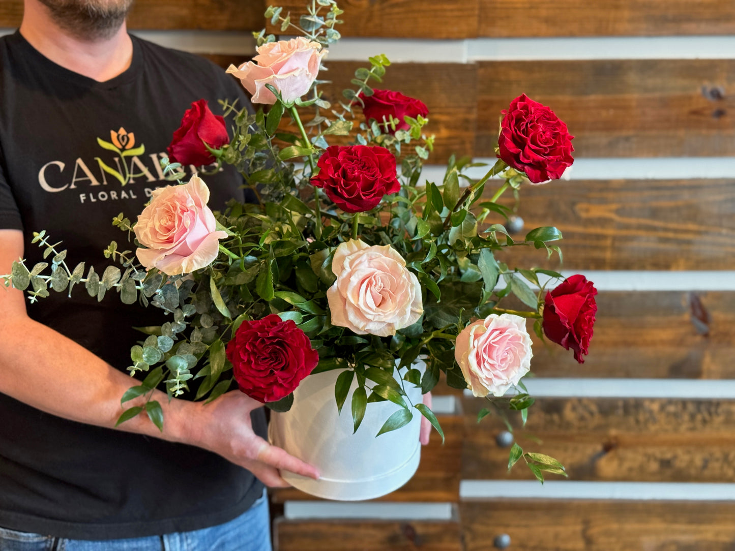 Velvet Romance - A Dozen Valentine's Roses in a BOX