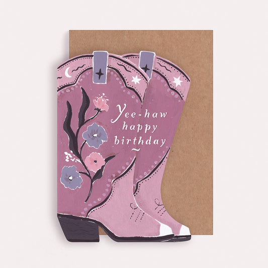 Yee-haw Birthday Boots- Card